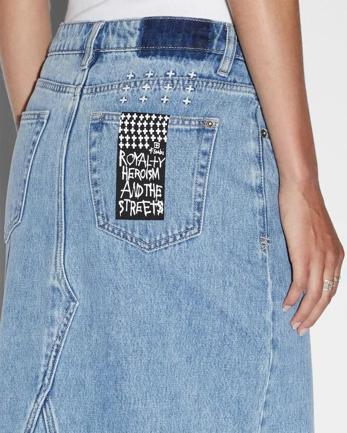 Ksubi Relax Maxi Skirt Authentik Womens Denim Skirts