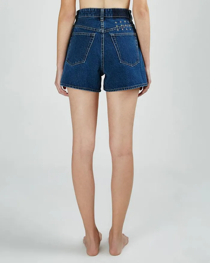 Ksubi Rise N Hi Short Old Skool Womens Denim Shorts