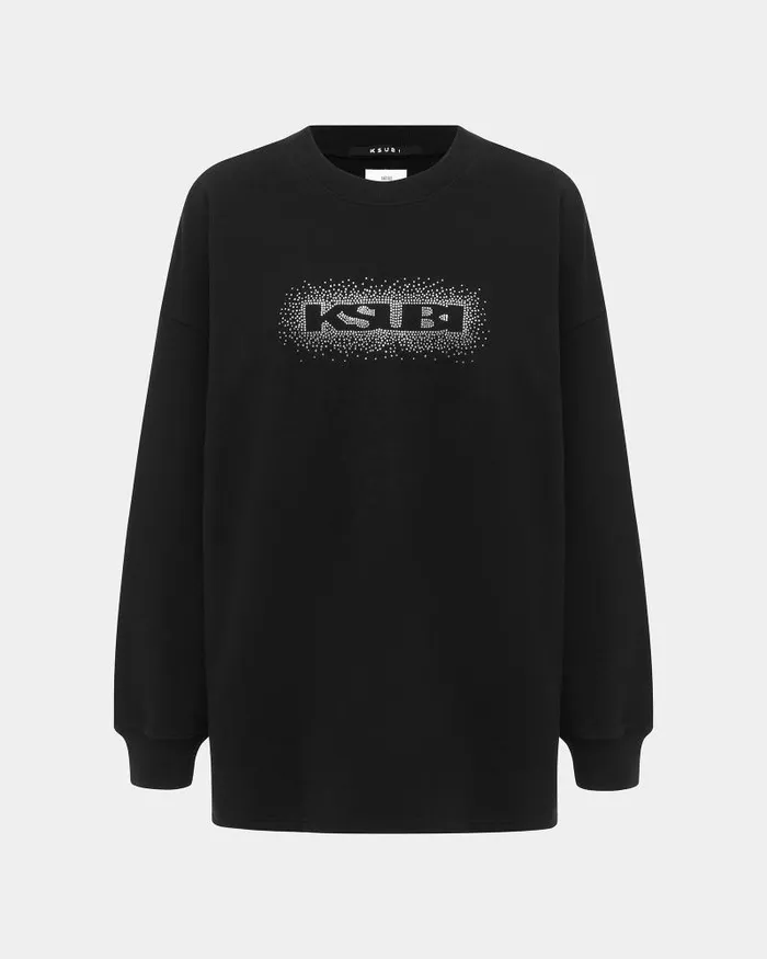 Ksubi Sott Burst Boxy Crew Jet Black Womens Sweats
