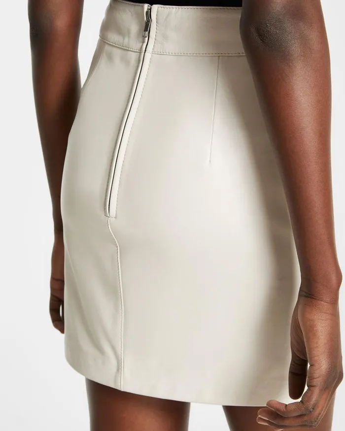 Ksubi Vivian Leather Skirt Off White Womens Skirts