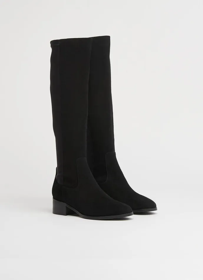 LKBennett Boots Women Bella Black Suede Knee Boots LKBennett Boots Women Bella Black Suede Knee Boots