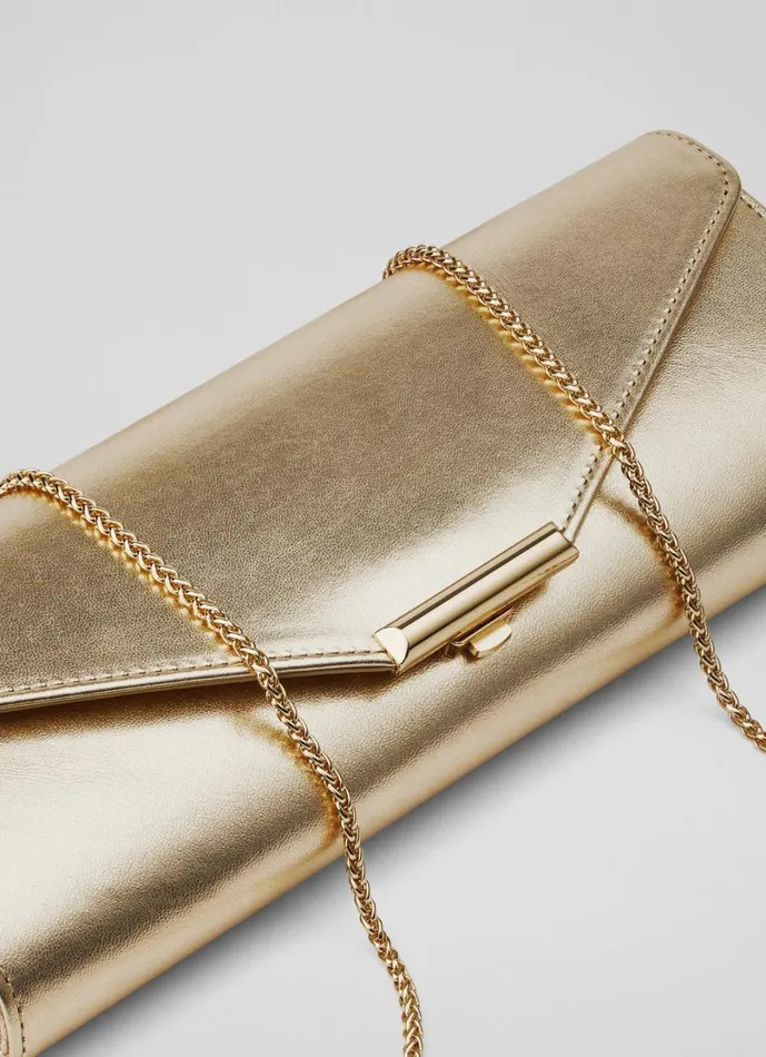 LKBennett Clutch Bags Women Lucille Champagne Clutch Bag LKBennett Clutch Bags Women Lucille Champagne Clutch Bag