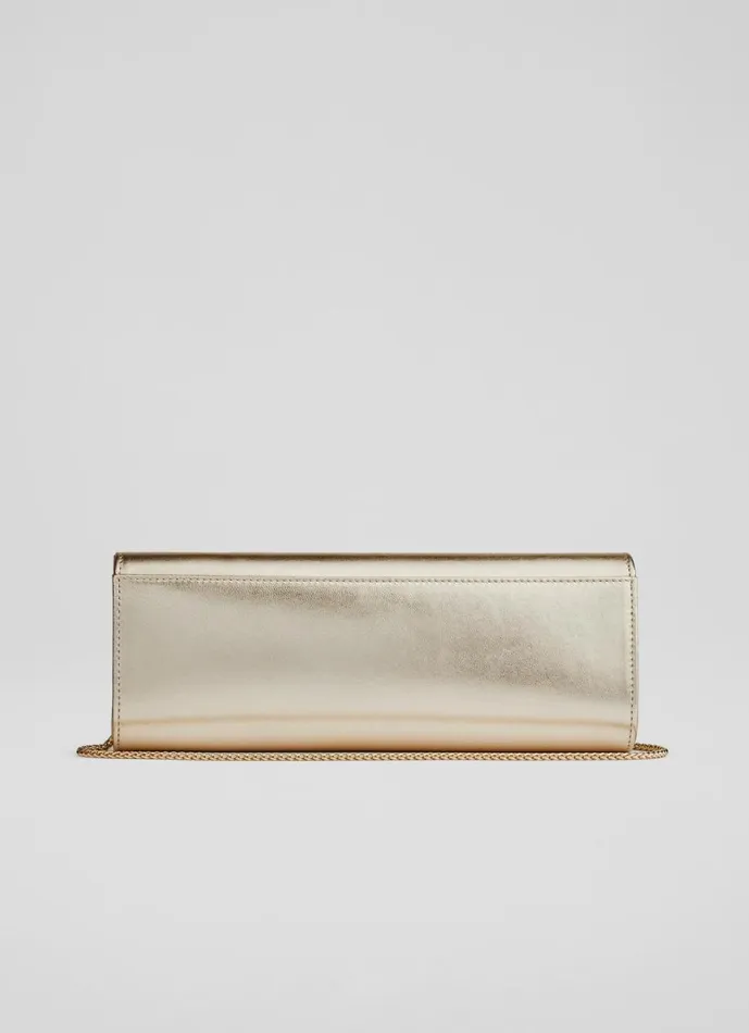 LKBennett Clutch Bags Women Lucille Champagne Clutch Bag LKBennett Clutch Bags Women Lucille Champagne Clutch Bag