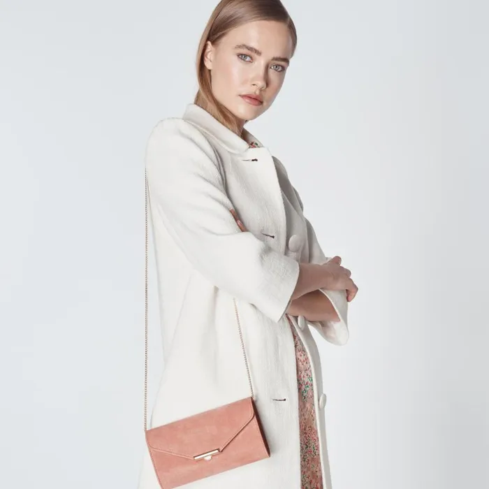 LKBennett Clutch Bags Women Lucy Pink Suede Clutch LKBennett Clutch Bags Women Lucy Pink Suede Clutch