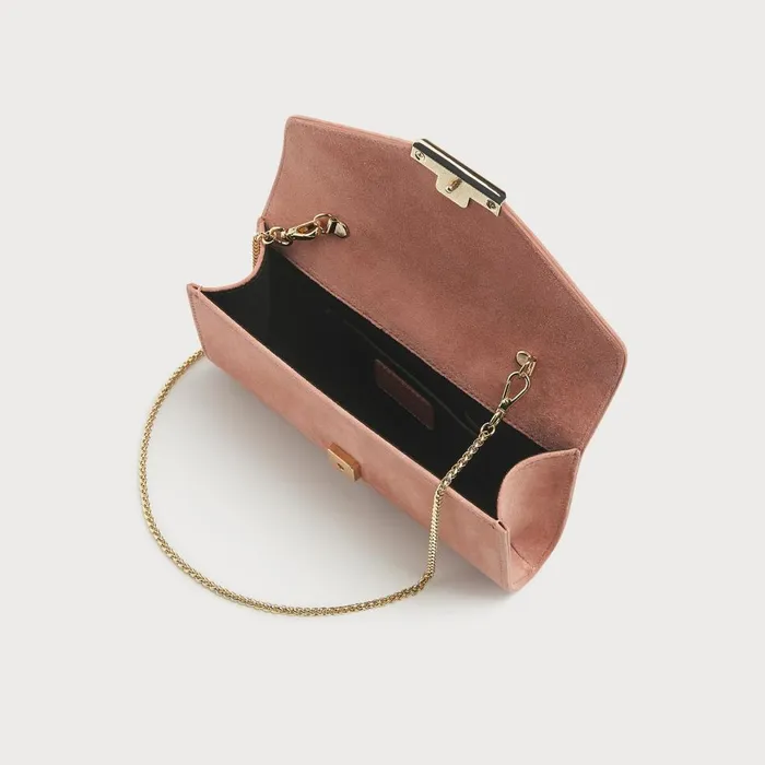LKBennett Clutch Bags Women Lucy Pink Suede Clutch LKBennett Clutch Bags Women Lucy Pink Suede Clutch