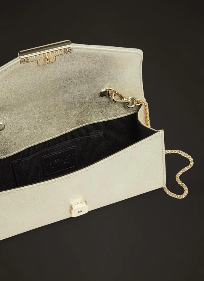 LKBennett Clutch Bags Women Lucy Soft Gold Suede Clutch LKBennett Clutch Bags Women Lucy Soft Gold Suede Clutch