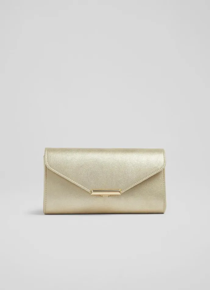 LKBennett Clutch Bags Women Lucy Soft Gold Suede Clutch LKBennett Clutch Bags Women Lucy Soft Gold Suede Clutch