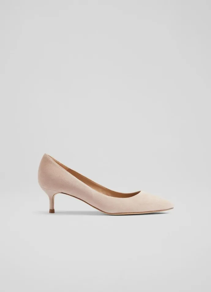 LKBennett Court Shoes Women Audrey Pale Pink Suede Closed Courts