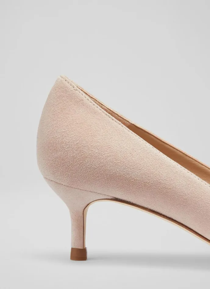 LKBennett Court Shoes Women Audrey Pale Pink Suede Closed Courts LKBennett Court Shoes Women Audrey Pale Pink Suede Closed Courts