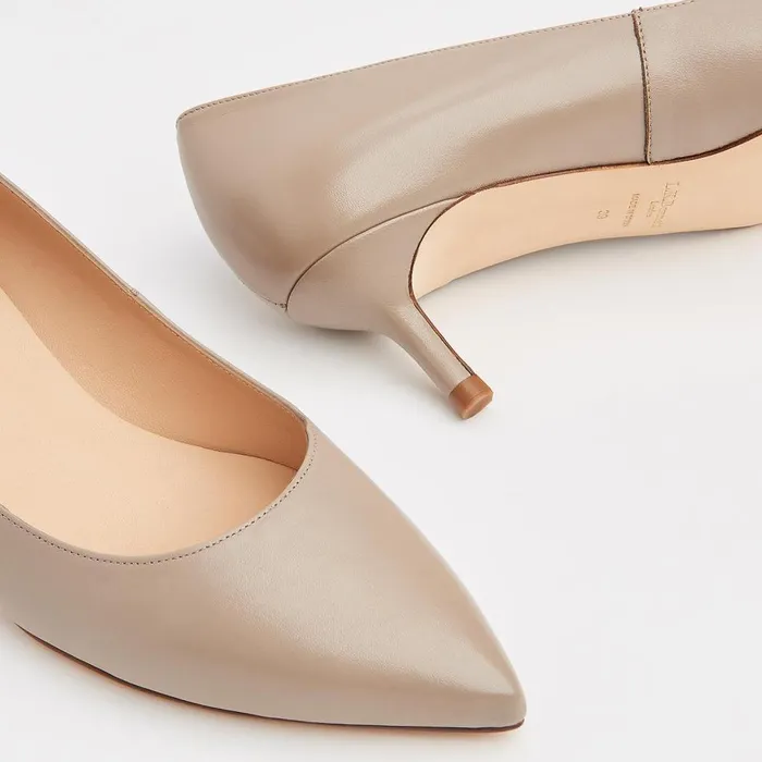 LKBennett Court Shoes Women Audrey Taupe Nappa Leather Closed Courts LKBennett Court Shoes Women Audrey Taupe Nappa Leather Closed Courts