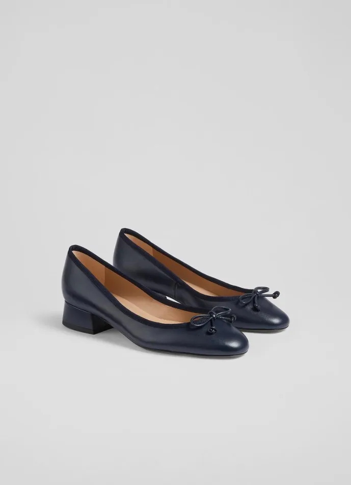 LKBennett Court Shoes Women Aurelie Navy Leather Grosgrain Ballerina Court Shoes LKBennett Court Shoes Women Aurelie Navy Leather Grosgrain Ballerina Court Shoes