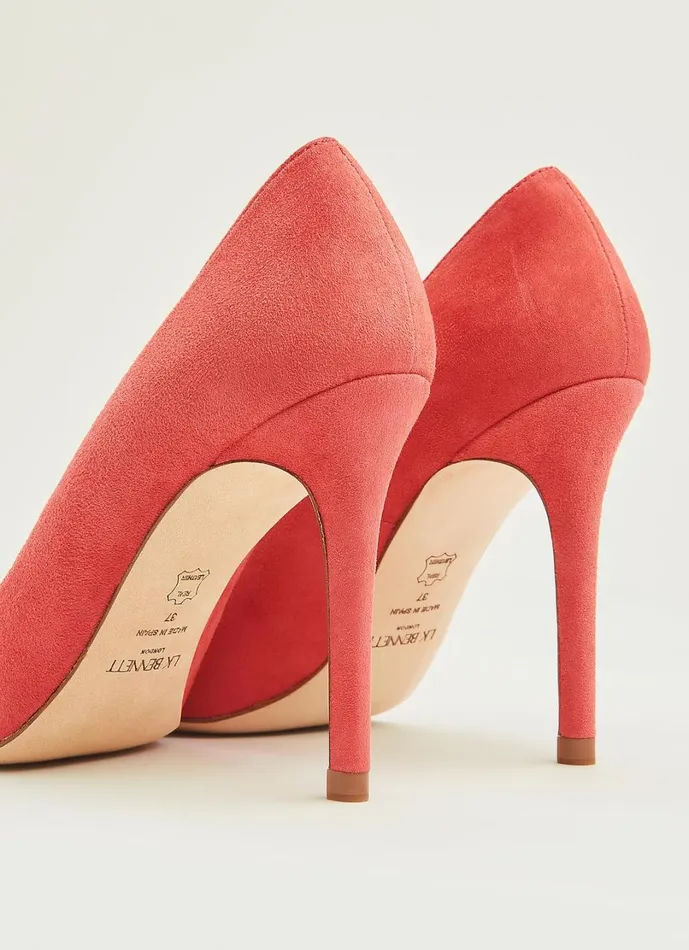 LKBennett Court Shoes Women Fern Lipstick Suede Pointed Toe Courts LKBennett Court Shoes Women Fern Lipstick Suede Pointed Toe Courts