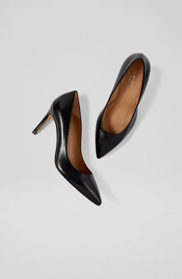 LKBennett Court Shoes Women Floret Black Nappa Leather Pointed Toe Courts LKBennett Court Shoes Women Floret Black Nappa Leather Pointed Toe Courts
