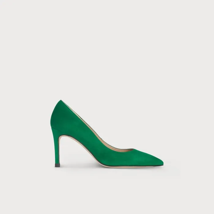 LKBennett Court Shoes Women Floret Green Suede Pointed Toe Courts