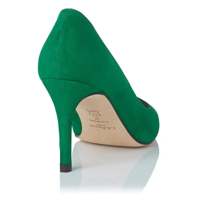 LKBennett Court Shoes Women Floret Green Suede Pointed Toe Courts
