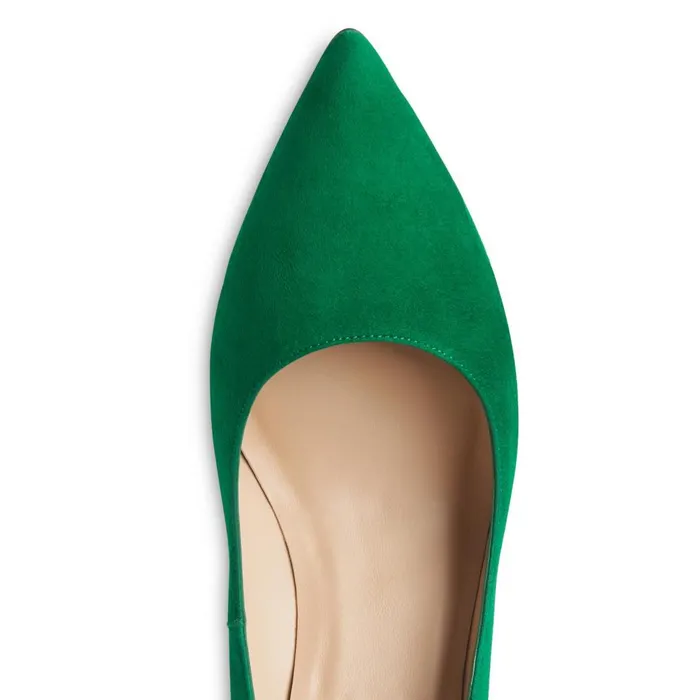 LKBennett Court Shoes Women Floret Green Suede Pointed Toe Courts
