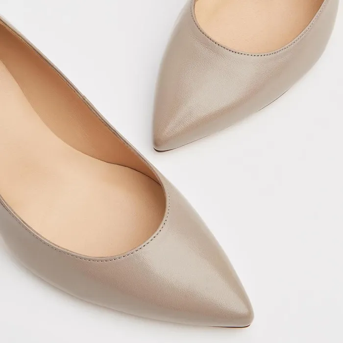LKBennett Court Shoes Women Floret Taupe Nappa Leather Pointed Toe Courts LKBennett Court Shoes Women Floret Taupe Nappa Leather Pointed Toe Courts