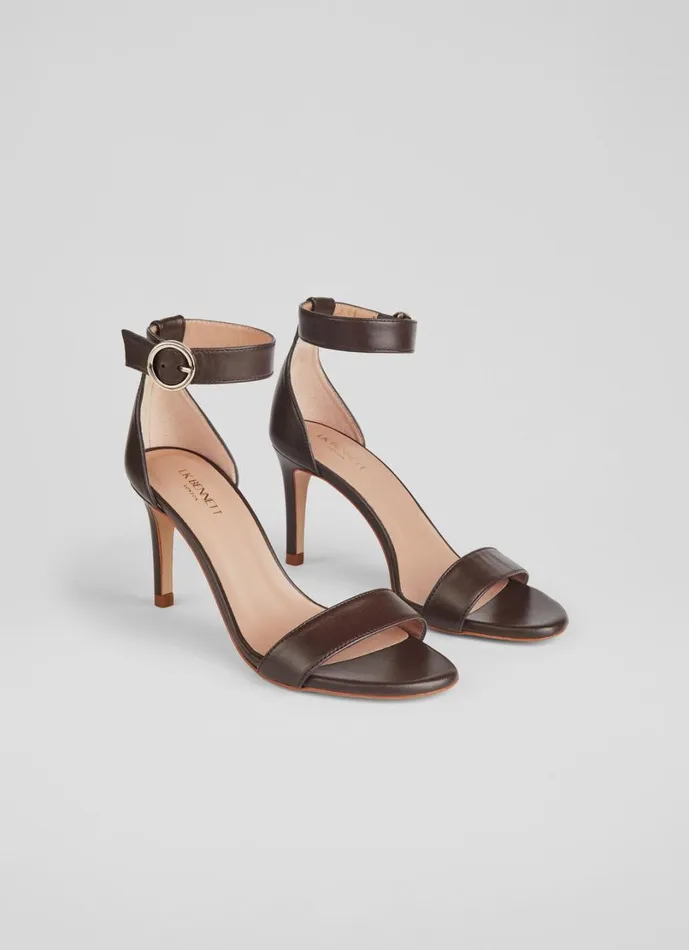 LKBennett Court Shoes Women Ivy Nude 5 Leather Single Strap Sandals LKBennett Court Shoes Women Ivy Nude 5 Leather Single Strap Sandals