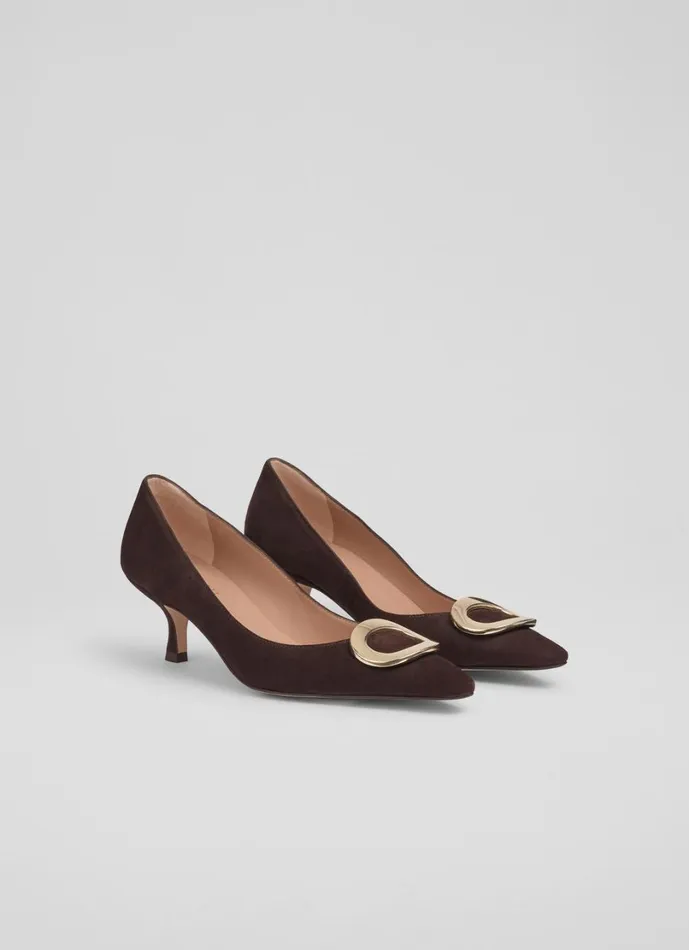 LKBennett Court Shoes Women Uma Chocolate O Trim Pointed Courts
