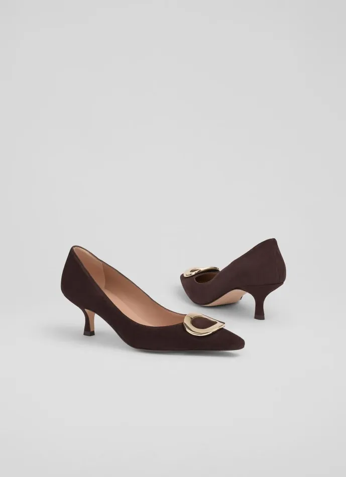 LKBennett Court Shoes Women Uma Chocolate O Trim Pointed Courts