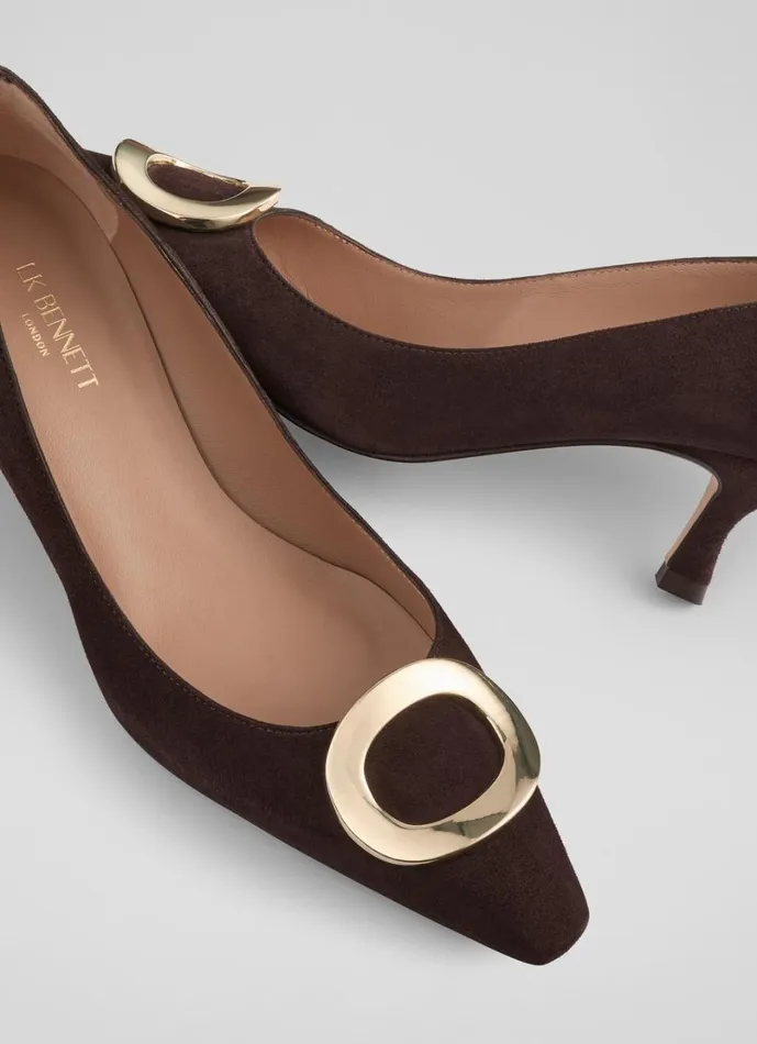 LKBennett Court Shoes Women Uma Chocolate O Trim Pointed Courts