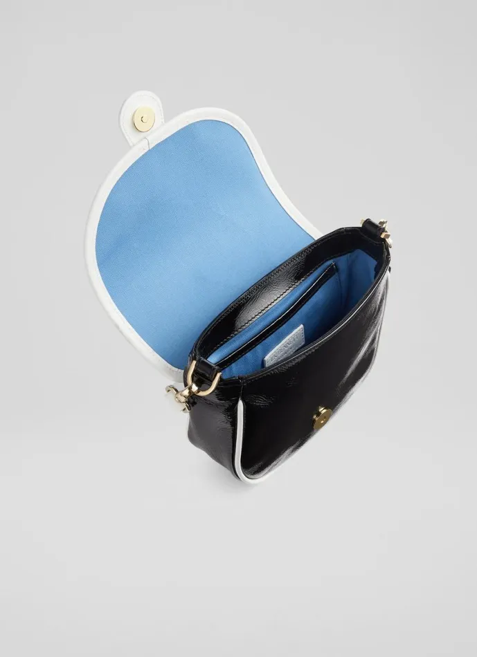 LKBennett CrossBody Bags Women Dee Black Saddle Crossbody Shoulder Bag LKBennett CrossBody Bags Women Dee Black Saddle Crossbody Shoulder Bag