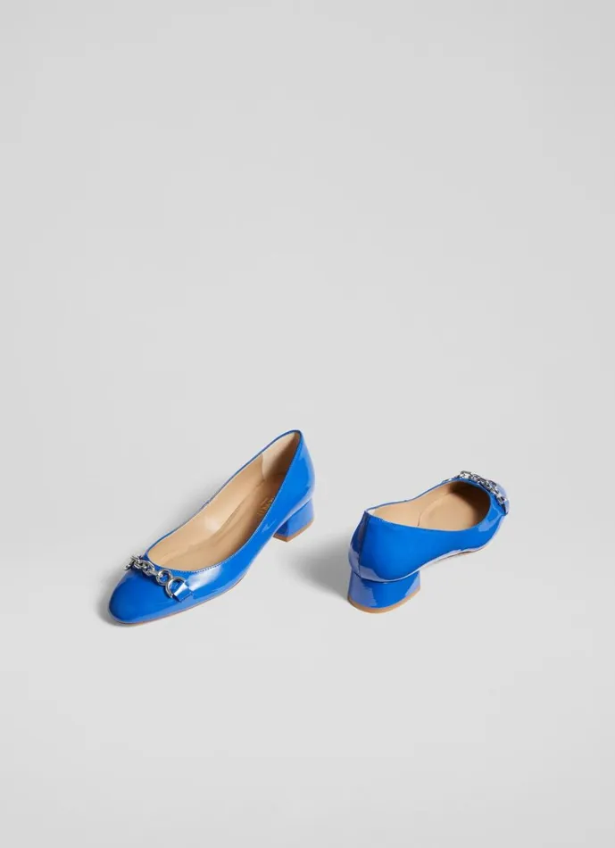 LKBennett Flats Women Blakely Blue Patent Snaffle Pumps