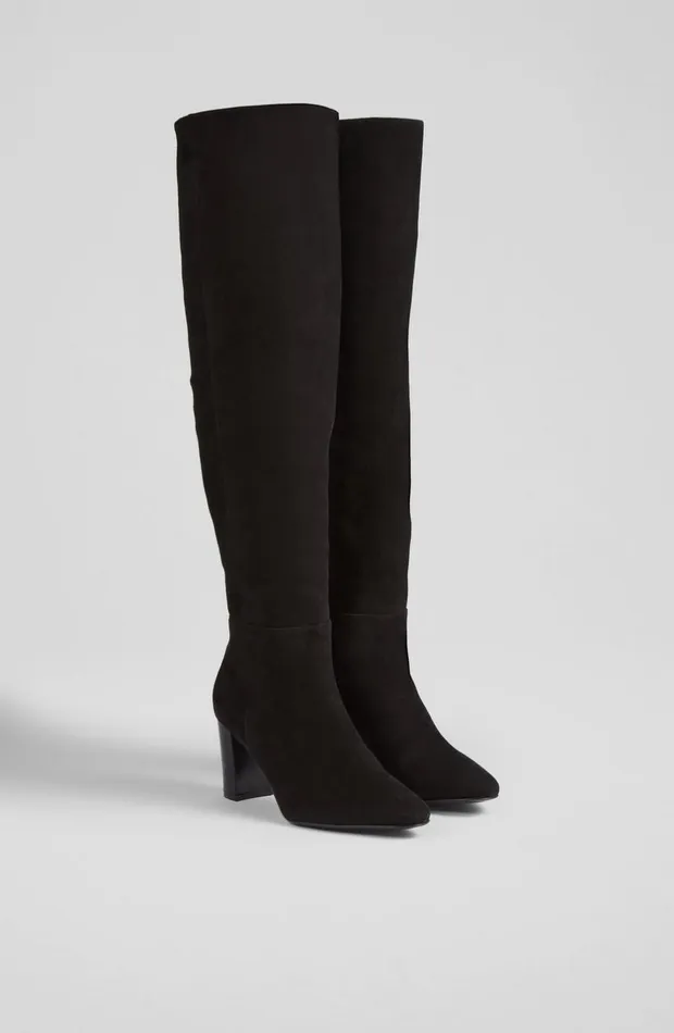 LKBennett Knee Boots Women Courtney Black Suede OverTheKneeBoots LKBennett Knee Boots Women Courtney Black Suede OverTheKneeBoots