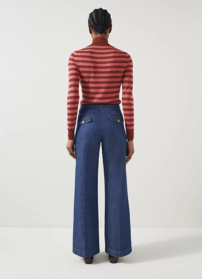 LKBennett Knitwear Women Allie Rose and Copper Knit Top LKBennett Knitwear Women Allie Rose and Copper Knit Top