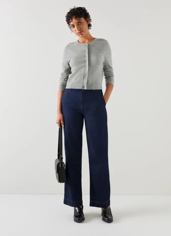 LKBennett Knitwear Women Connie Mid Grey Cardigan LKBennett Knitwear Women Connie Mid Grey Cardigan