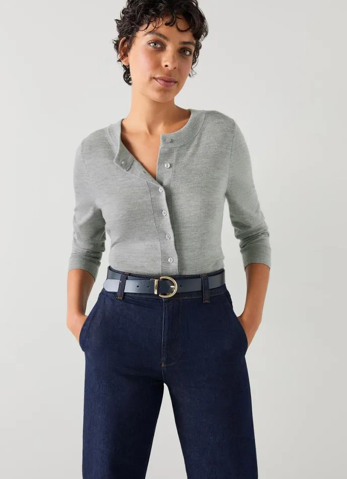 LKBennett Knitwear Women Connie Mid Grey Cardigan LKBennett Knitwear Women Connie Mid Grey Cardigan