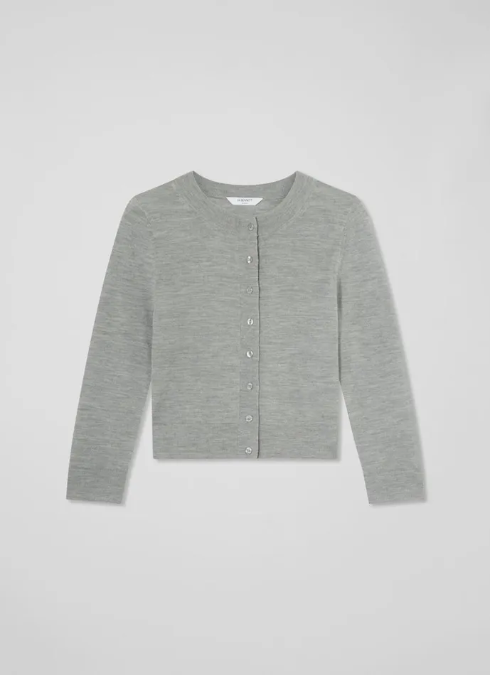 LKBennett Knitwear Women Connie Mid Grey Cardigan LKBennett Knitwear Women Connie Mid Grey Cardigan