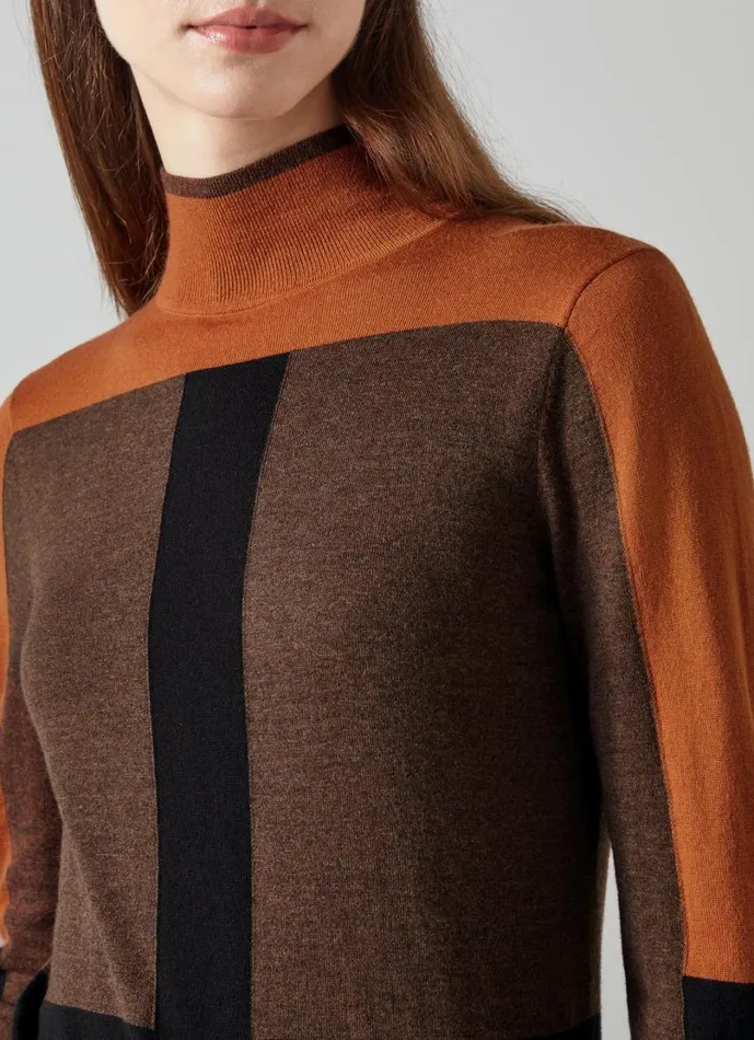 LKBennett Knitwear Women Selma Conker Polo Jumper LKBennett Knitwear Women Selma Conker Polo Jumper