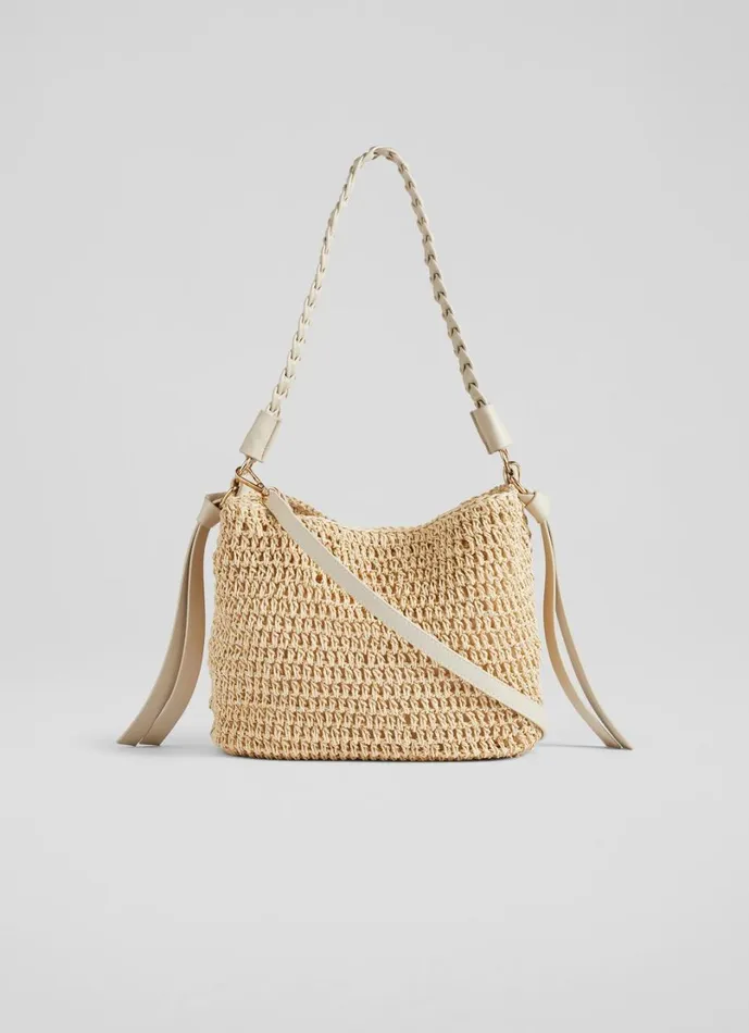 LKBennett Shoulder Bags Women Issie Natural Raffia Shoulder Bag