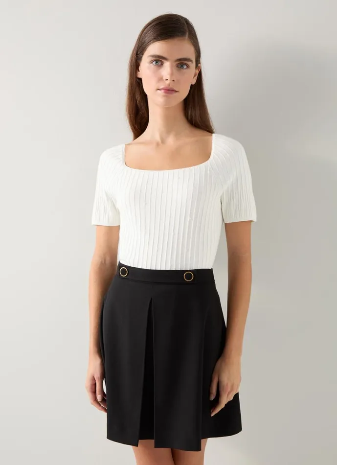 LKBennett Tops Women Maria Ivory Beaded Knitted Top
