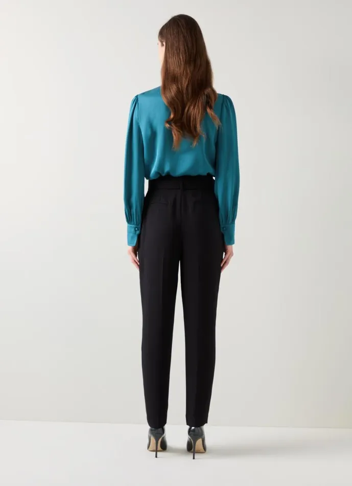 LKBennett Tops Women Sonya Teal Viscose Crepe Shirt With Sparkle Button