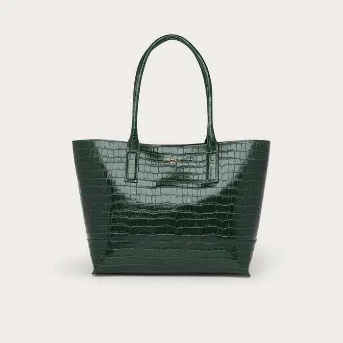 LKBennett Tote Bags Women Lacey Green CrocEffect Leather Tote Bag LKBennett Tote Bags Women Lacey Green CrocEffect Leather Tote Bag