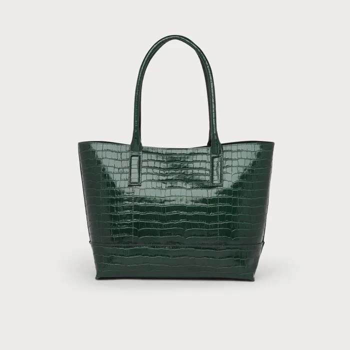 LKBennett Tote Bags Women Lacey Green CrocEffect Leather Tote Bag LKBennett Tote Bags Women Lacey Green CrocEffect Leather Tote Bag