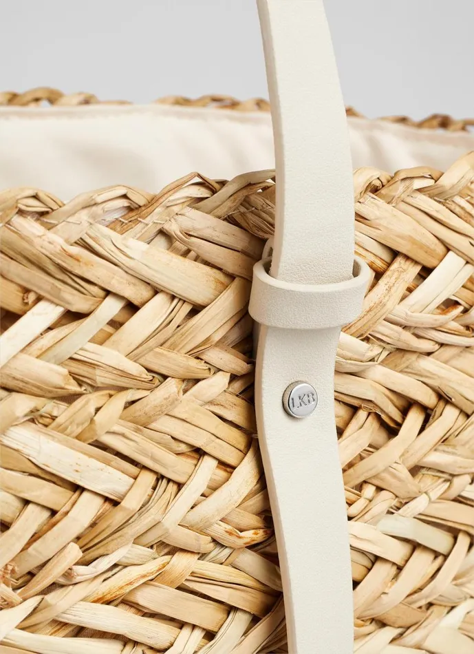 LKBennett Tote Bags Women Viola Natural Straw Cream Handles Basket Bag LKBennett Tote Bags Women Viola Natural Straw Cream Handles Basket Bag