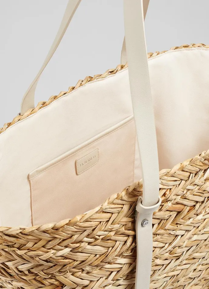 LKBennett Tote Bags Women Viola Natural Straw Cream Handles Basket Bag LKBennett Tote Bags Women Viola Natural Straw Cream Handles Basket Bag