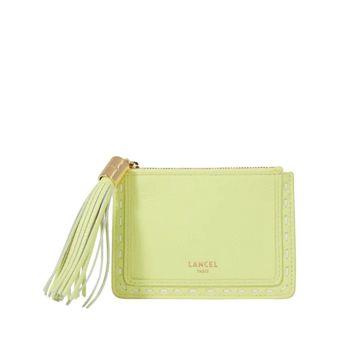 L Zipped Cardholder Lime Women Lancel Card Holder