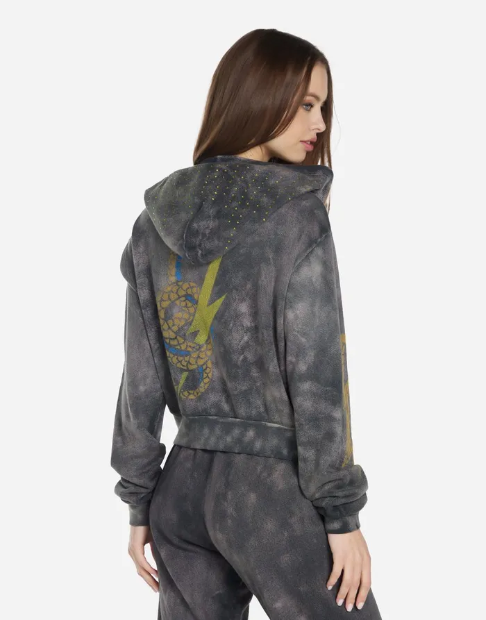 Lachelle Lightning Snake Sunfade Onyx Women039s Lauren Moshi Hoodies