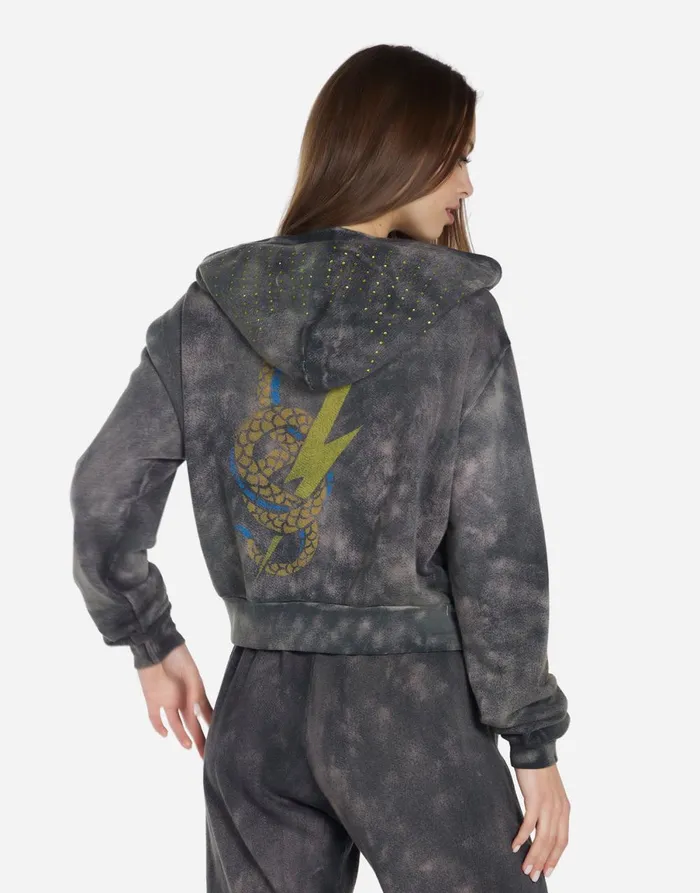 Lachelle Lightning Snake Sunfade Onyx Women039s Lauren Moshi Hoodies