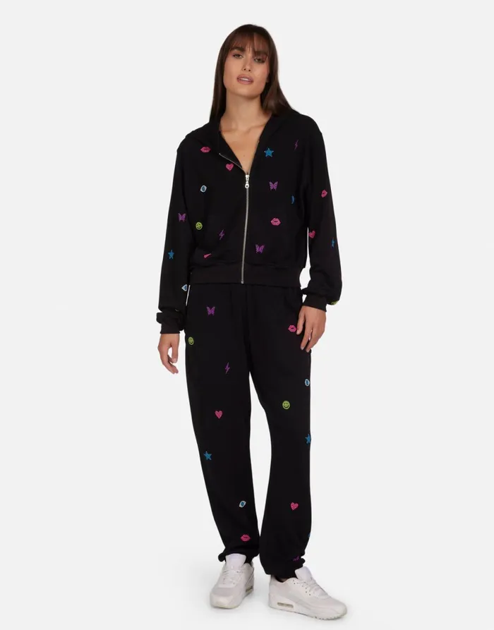 Lachelle Neon Stud Elements Black Women039s Lauren Moshi Hoodies