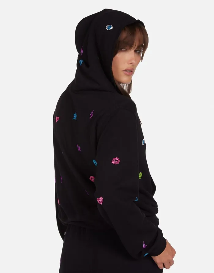 Lachelle Neon Stud Elements Black Women039s Lauren Moshi Hoodies