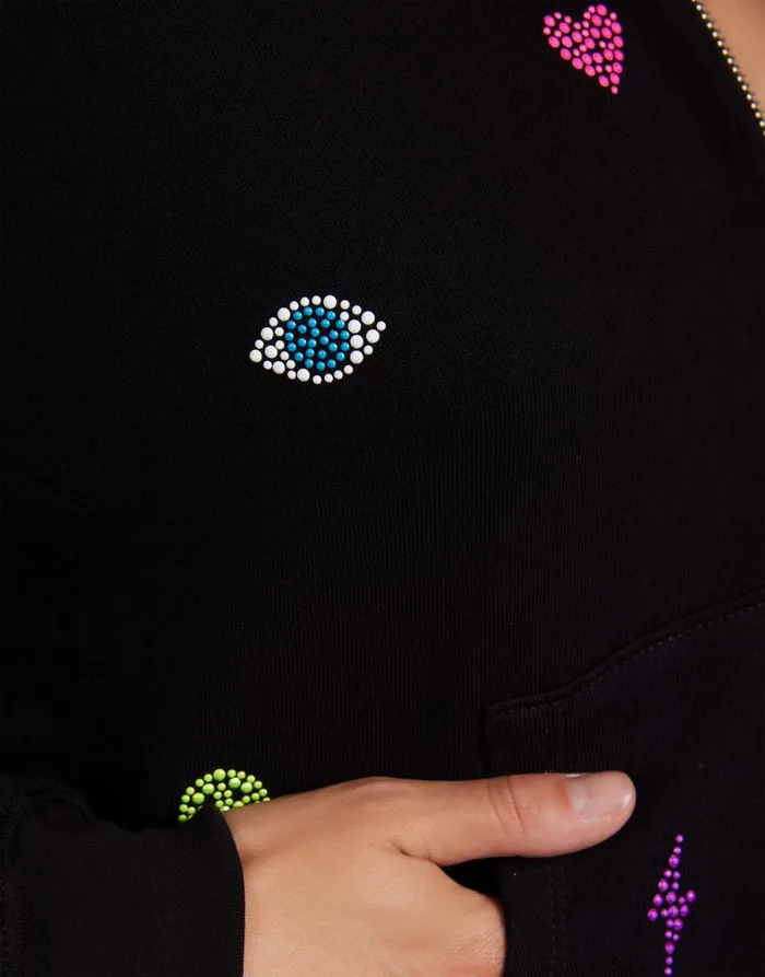 Lachelle Neon Stud Elements Black Women039s Lauren Moshi Hoodies