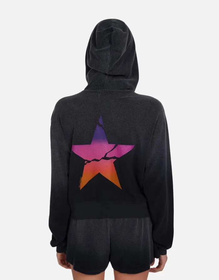 Lachelle Ombre Cracked Star Jet Black Ombre Women039s Lauren Moshi Hoodies