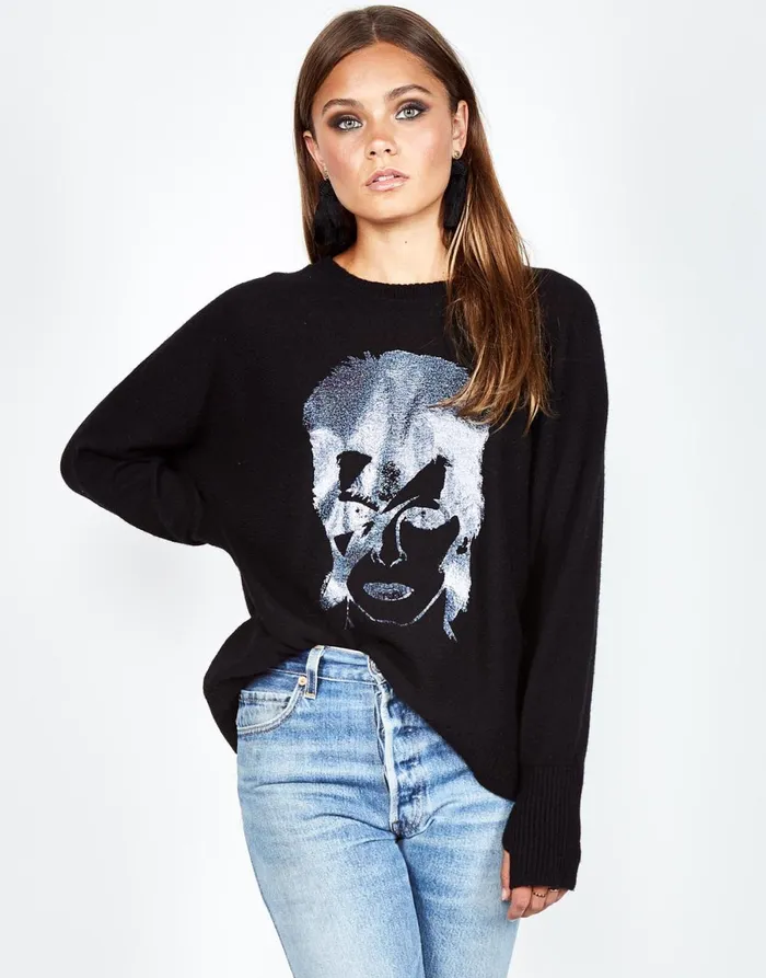 Ladona Glitter Bowie Black Women039s Lauren Moshi Sweaters and Knits