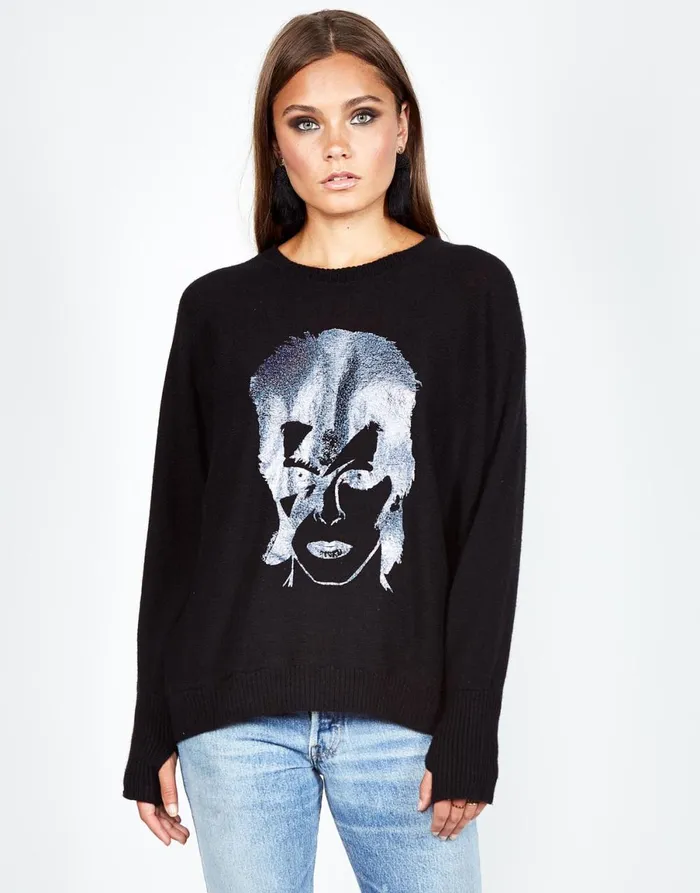 Ladona Glitter Bowie Black Women039s Lauren Moshi Sweaters and Knits