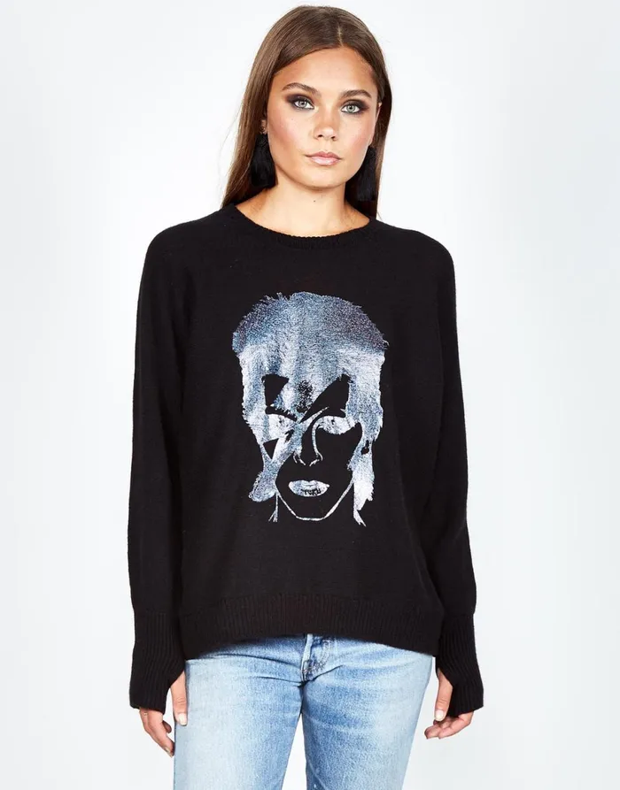 Ladona Glitter Bowie Black Women039s Lauren Moshi Sweaters and Knits